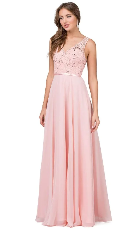 Discount Mania Dancing Queen - 2267 Sleeveless Scalloped Lace Illusion Prom Gown