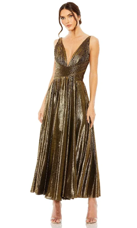 Lowest Price Ieena Duggal 30761 - Metallic Plunging V-Neck Prom Gown