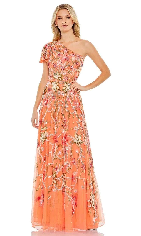 Final Clearance Mac Duggal 5617 - Floral Beaded A-Line Formal Gown