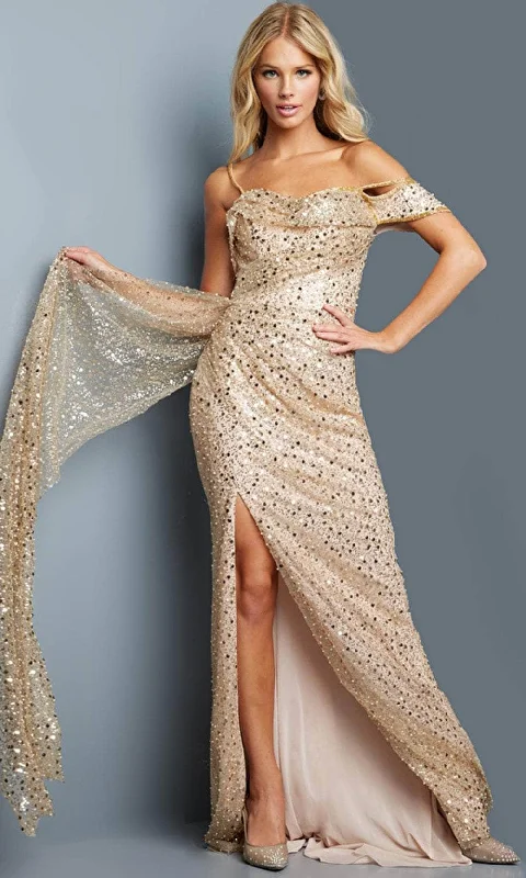 Unmissable Offer Jovani 23392 - Sequined Sheath Evening Dress
