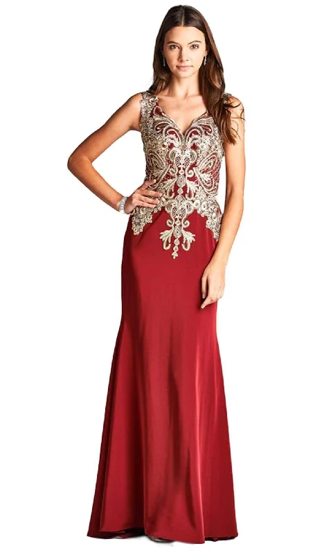 Blowout Sale Aspeed Design - Embroidered Sheath Evening Dress L1695