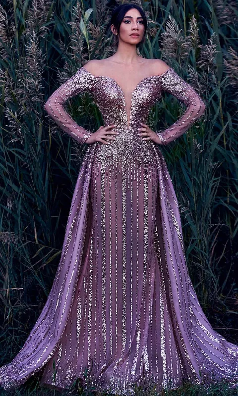 TIME-Limited Offer MNM Couture K3913 - Illusion Deep V-Neck Evening Dress