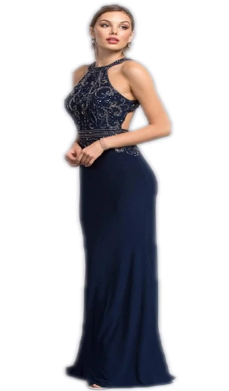 Price Break Aspeed Design - Dazzling Halter Neck Sheath Prom Dress