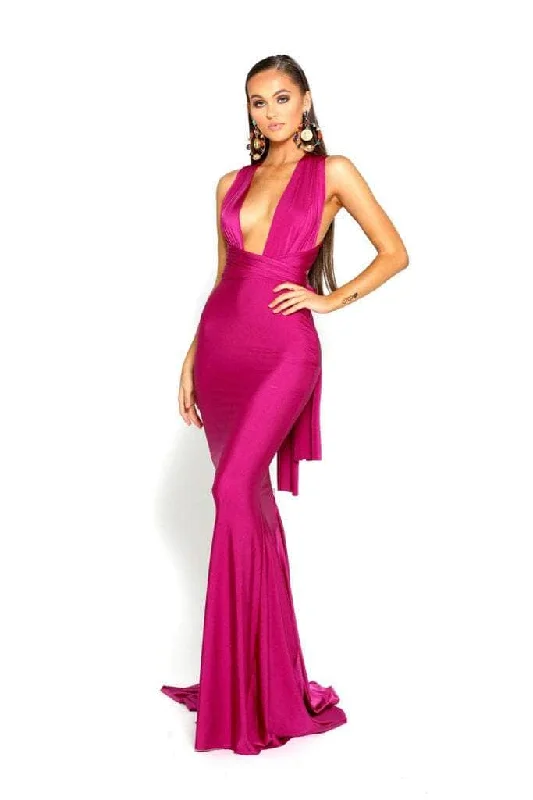 Price Cut Portia and Scarlett PS6110 - Plunging Neck Sheath Formal Dress