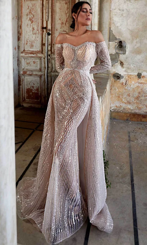 Special Price MNM Couture K3950 - Off-Shoulder Formal Dress