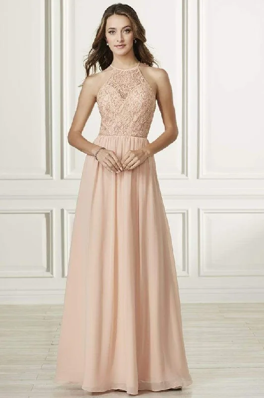 Exclusive Preview Adrianna Papell Platinum - 40175 Lace Halter Chiffon A-line Dress