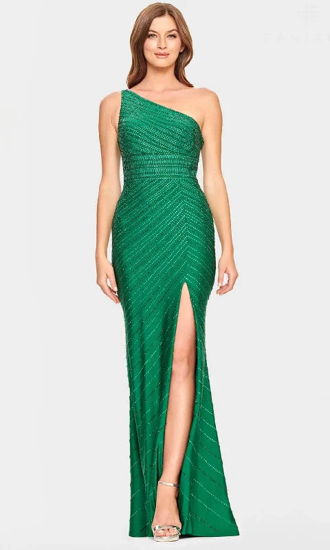 Huge Discounts Faviana S10805 - Beaded One Shoulder Evening Gown