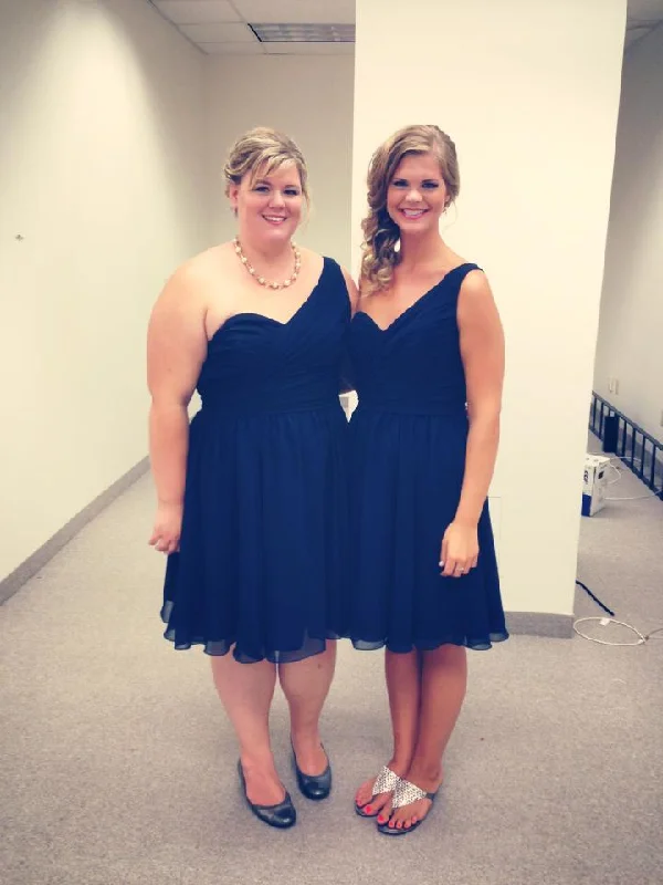 Limited Time Offer Other Navy one strap knee length Kennedy Blue bridesmaid