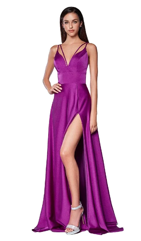 Get It Before It’s Gone Ladivine CS034 - V-neck A-line Gown With Train