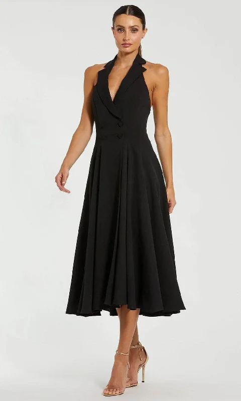 Price Drop Mac Duggal 27252 - Collared Plunging Halter Evening Dress