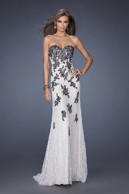 Special Buy La Femme Gigi - 20076 Embellished Lace Applique Strapless Gown