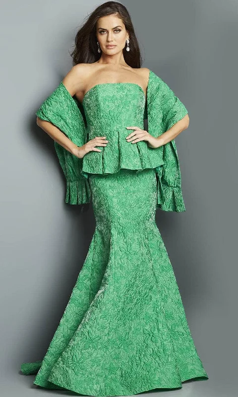 Super Deal Jovani 22585 - Strapless Embroidered Evening Dress
