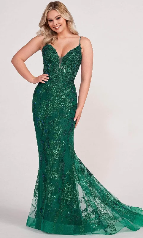 Extra Discounts Ellie Wilde EW34061 - Embroidered V neck Trumpet Prom Dress