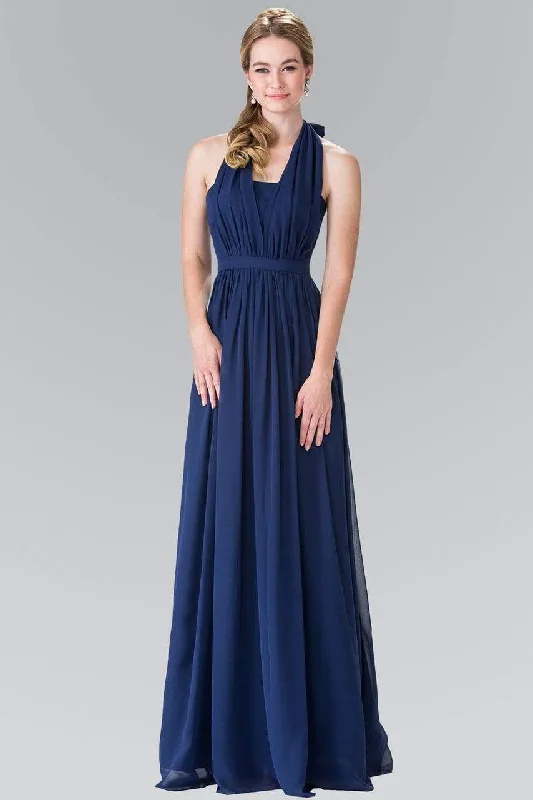 Markdowns Elizabeth K - GL2362 Long Chiffon Halter Dress