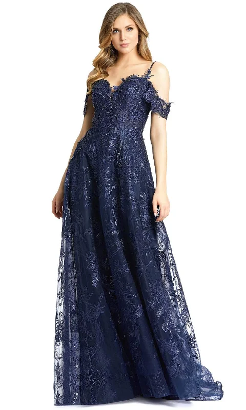 Online Specials Mac Duggal 20287 - Embellished Cold Shoulder Evening Gown