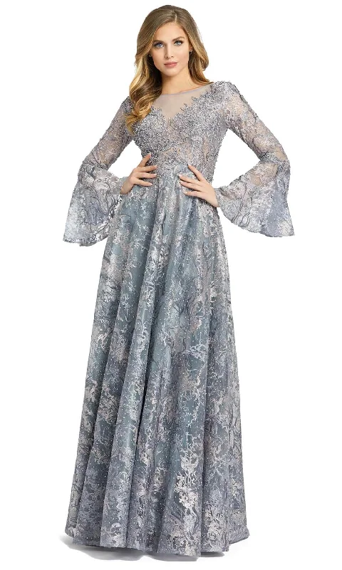Early Bird Discount Mac Duggal 20258 - Embellished Bell Sleeve Evening Gown