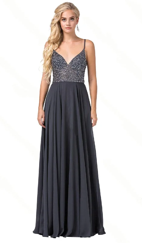 Incredible Offers Dancing Queen - 2648 Beaded V-Neck A-Line Prom Dress