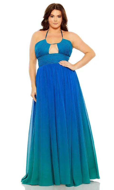 Final Clearance Mac Duggal 77017 - Sleeveless Ruched Plus Size Prom Long Dress