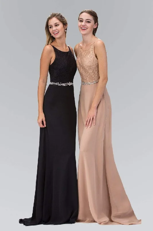 Reduced Prices Elizabeth K - GL2163 Lace Embellished Jewel-accented Dress