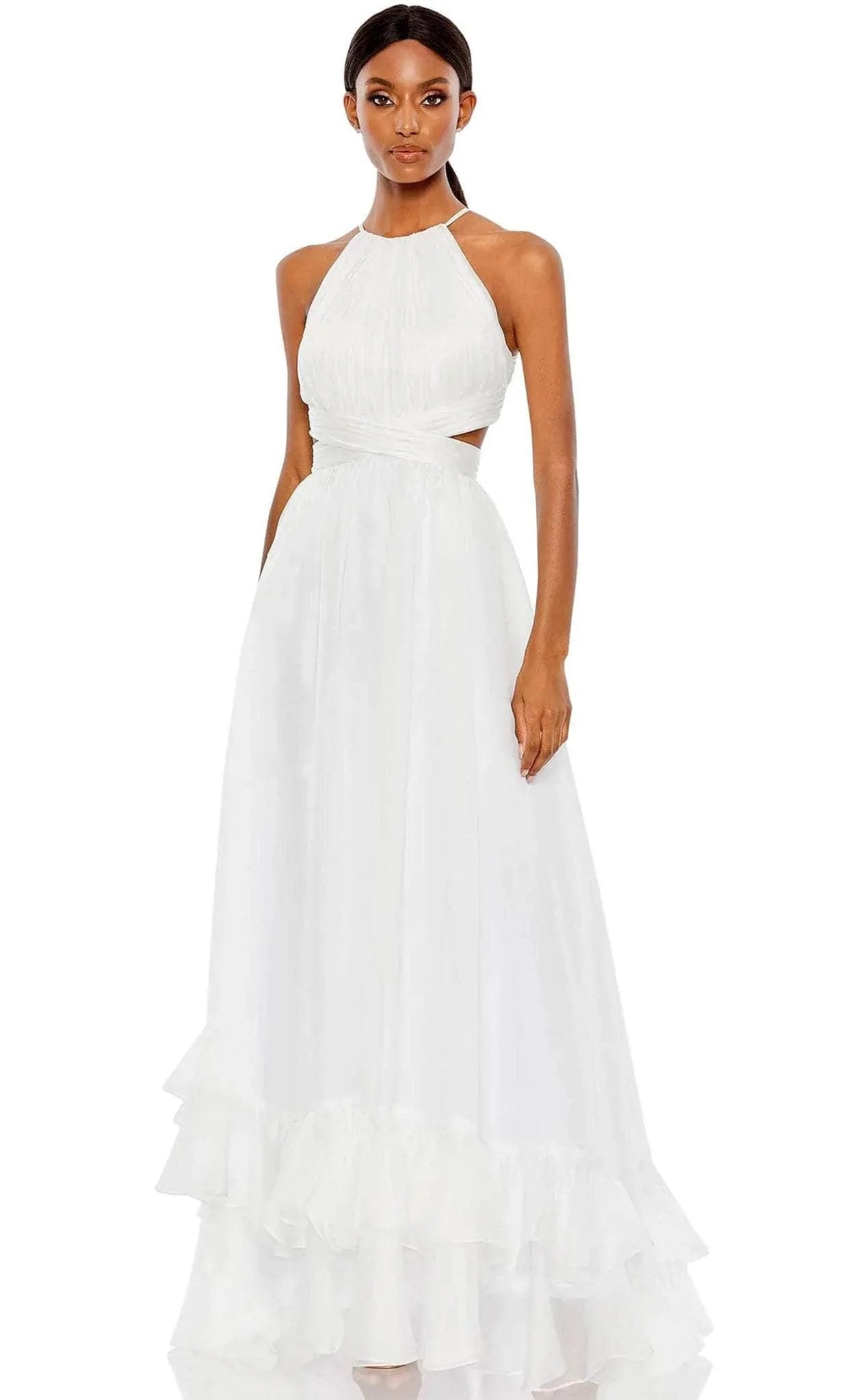 Lowest Prices Mac Duggal 49530 - Halter Neck Side Cut-Out Long Dress