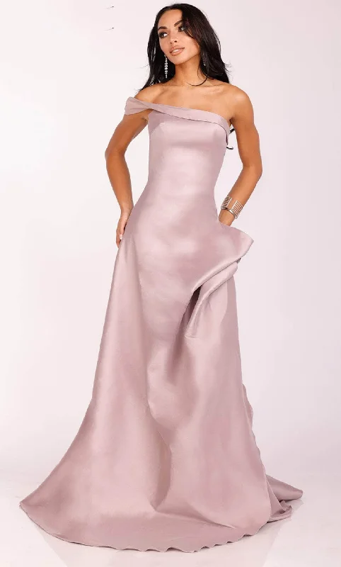 Online Only Terani Couture 231P0049 - One Sleeve Asymmetrical Evening Gown