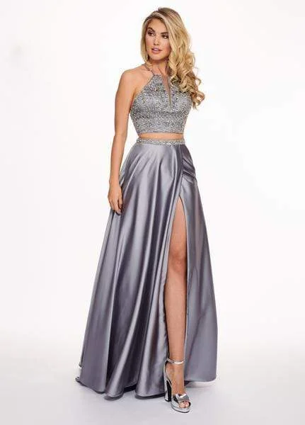 Exclusive Preview Rachel Allan - 6497 Beaded Ornate Two-Piece Satin Gown