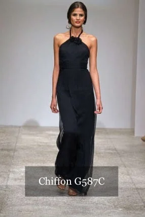 Major Savings Other Amsale chiffon navy blue