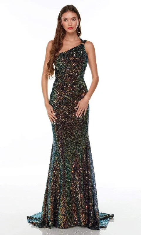 Limited Availability Alyce Paris - 61208 Asymmetric Cutout Back Long Gown