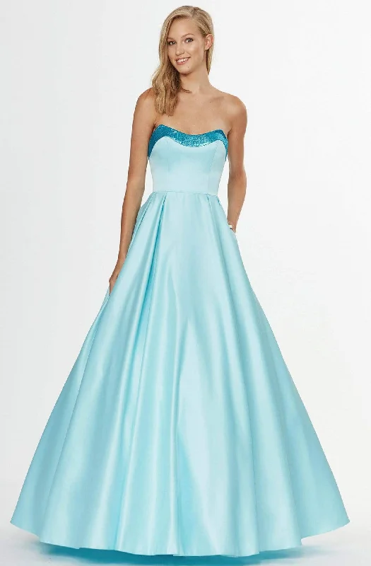 Special Savings Angela & Alison - 91092 Two Tone V-neck Satin A-line Dress