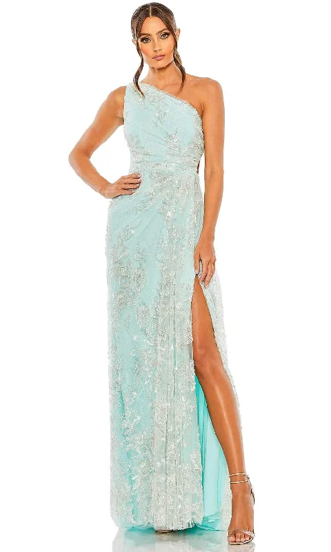 Bargain Prices Mac Duggal 68507 - Beaded Lace Asymmetric Evening Gown