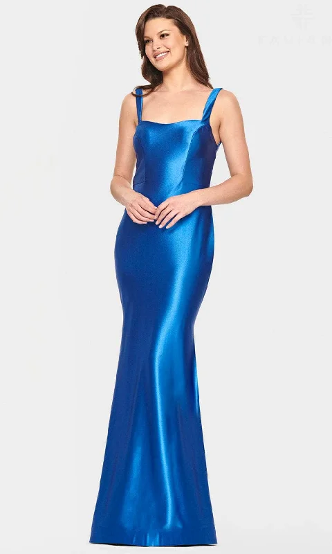 Massive Deals Faviana S10809 - Scoop Neck Satin Evening Gown