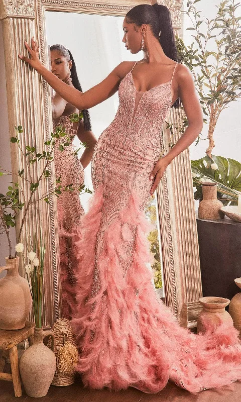 Buy More, Save More Ladivine CC1608 - Sleeveless Plunging V-Neck Prom Gown