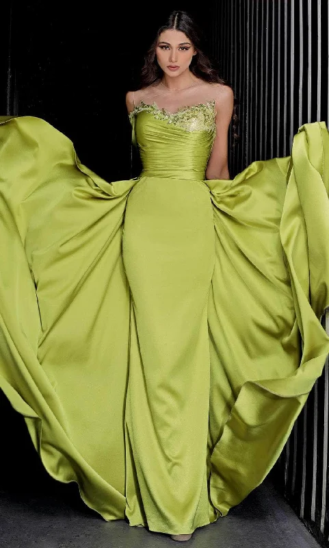 Fantastic Offers MNM Couture K3985 - Strapless Overskirt Prom Gown