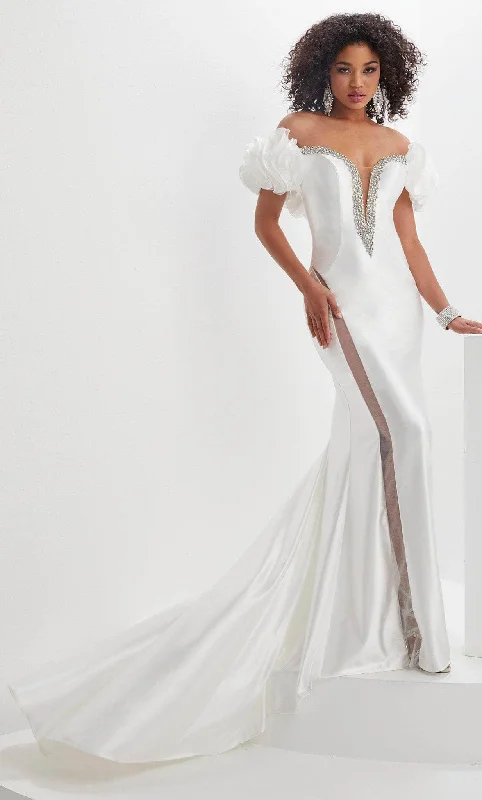 Clearance Sale Panoply 14126 - Off Shoulder Ruffle Evening Gown