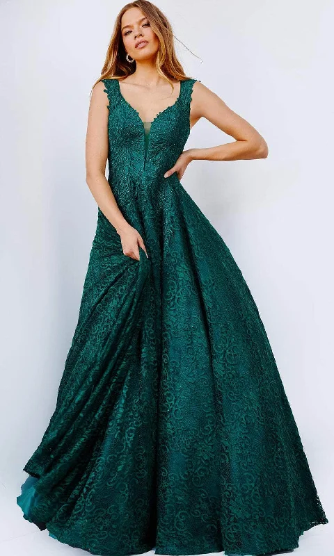 Factory Direct Sale JVN by Jovani JVN09555 - Wide Strap Embroidered Ballgown