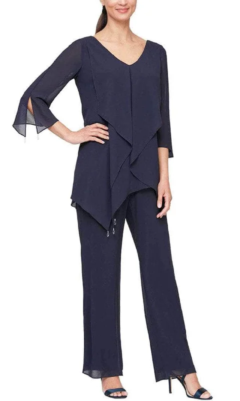 Crazy Deals Alex Evenings 8192004 - Ruffled Scoop Neck Pantsuit