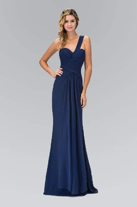 Bonus Savings Elizabeth K - GL1390 Shirred One-Shoulder Sweetheart Gown