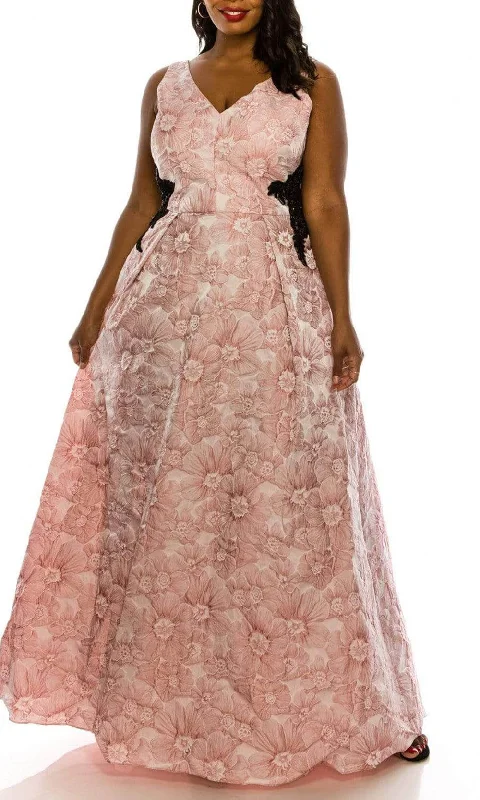 TIME-Limited Offer Ignite Evenings - IG181103 V Neck Floral A-line Dress