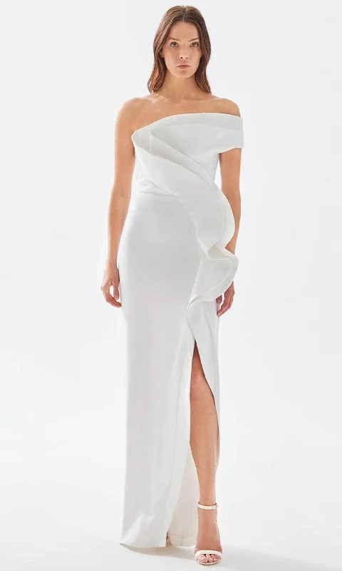 Weekend Special Tarik Ediz 52029 - Asymmetrical Ruffled Prom Dress