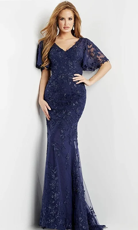 Today's Special Jovani 09591 - Laced Angel Sleeves Evening Dress