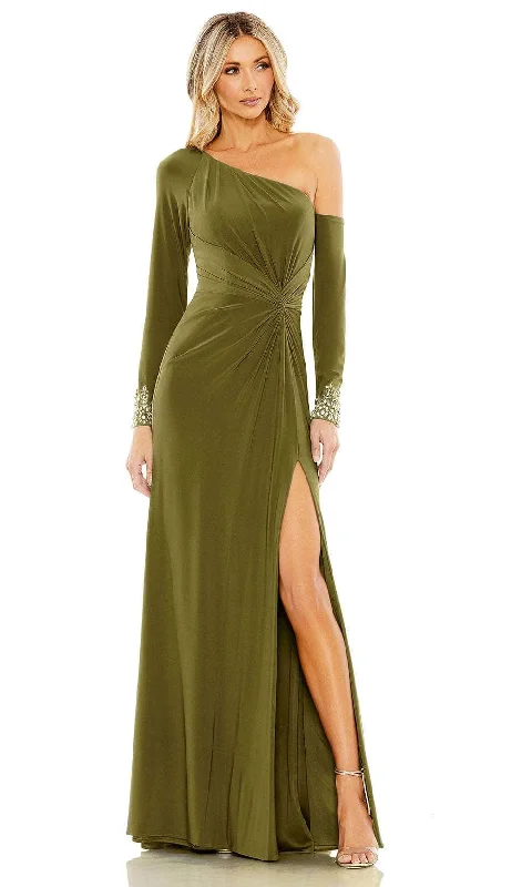 Special Discount Mac Duggal 12489 - Asymmetrical Beaded Cuff Evening Gown