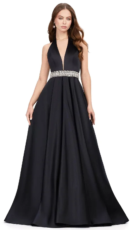 Limited Availability Ashley Lauren 11249 - Halter A-line Evening Gown