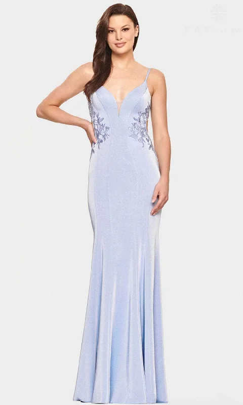 Best Deals Faviana S10815 - Lace Applique Cutout Evening Gown