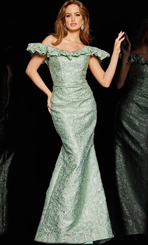 Online Only Jovani 25674 - Floral Embroidered Mermaid Gown