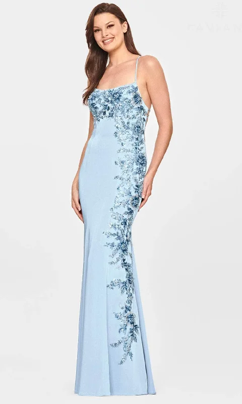Factory Direct Sale Faviana S10845 - Sequin Applique Satin Prom Dress