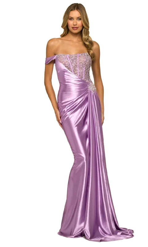 Super Deal Sherri Hill 55367 - One-Sleeve Off-Shoulder Prom Gown