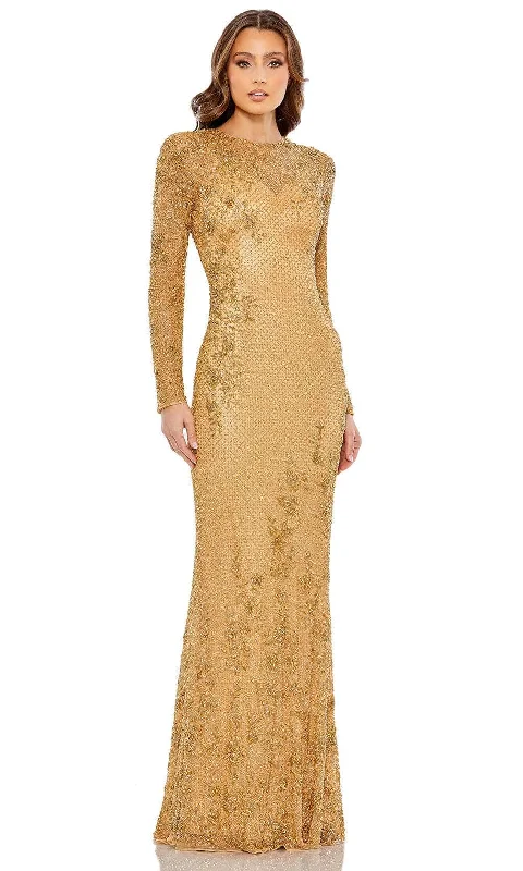 Limited Availability Mac Duggal 5504 - Beaded Lattice Sheath Evening Gown