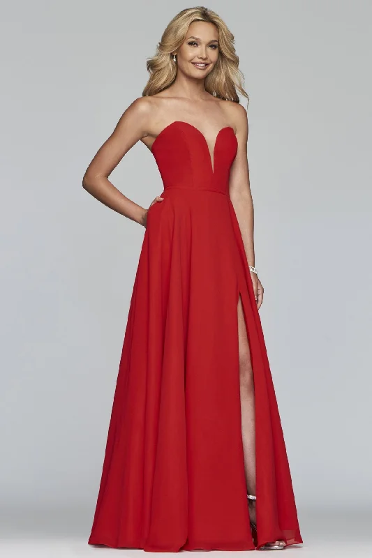 Buy Now Faviana - S10232E Deep Sweetheart Chiffon A-line Dress