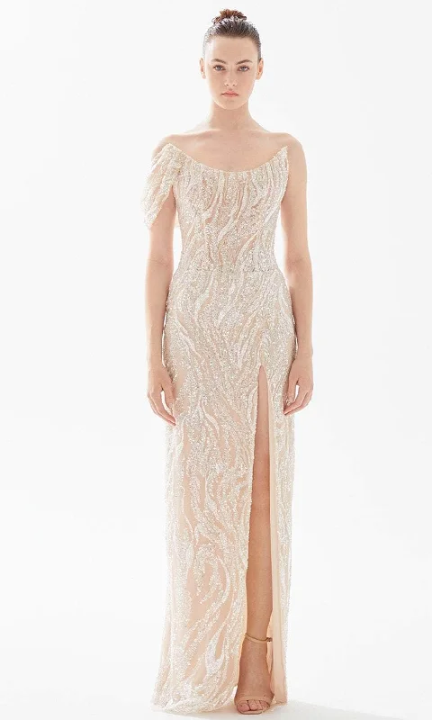 Markdowns Tarik Ediz 98302 - Strapless Boat Neck Evening Gown