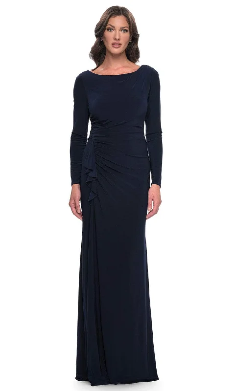 Lowest Prices La Femme 30881 - Ruffle Detail Sheath Evening Dress